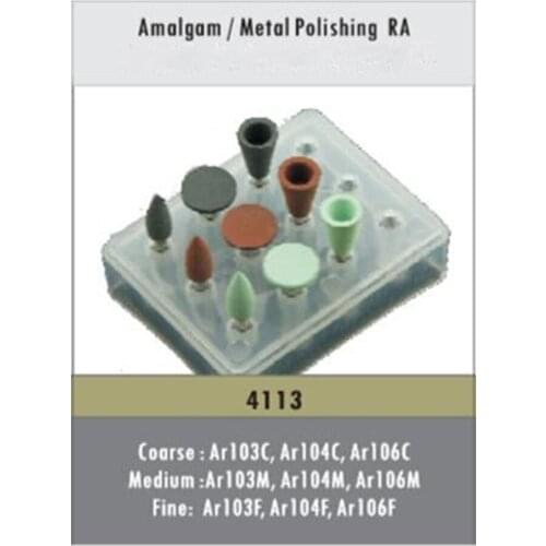 45 Pieces/Lot (5 Boxes) Amalgam/Metal Polishing RA Dental Silicon Rubber Polisher Burs Kits Grinding Drill Low Speed