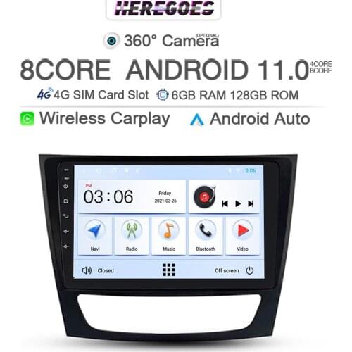 Carplay 128G Android 10.0 Car DVD Player For Mercedes Benz E-class W211 E200 E220 E300 E350 E240 E270 CLS CLASS W219 GPS Radio