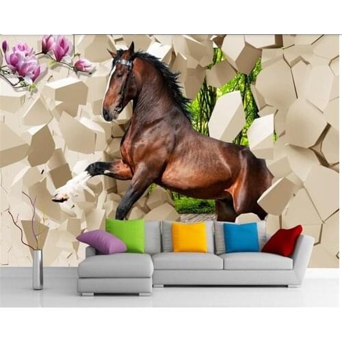 Beibehang Custom wallpaper 3d mural living room bedroom background murals restaurant galloping horse wall paper papel de parede