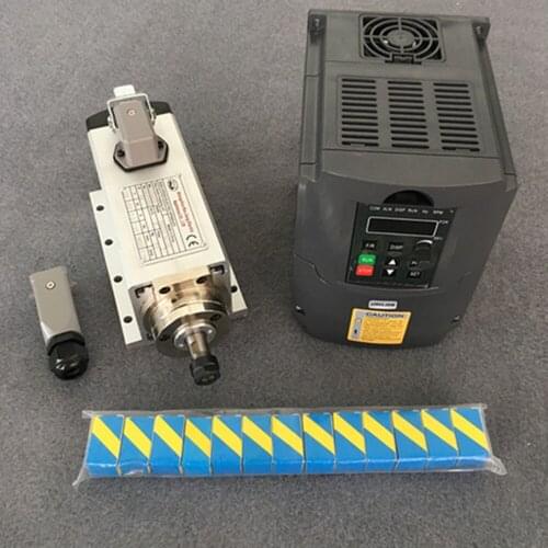 Free shipping 1.5kw Air cooled spindle motor + 110V/220V /380V Inverter + 1 set ER11 for CNC