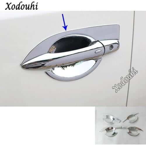 For Nissan Patrol 2017 2018 2019 2020 Car Sticker Styling Detector Frame Panel Lamp Trim ABS Chrome Door Bowl Armrest 4pcs