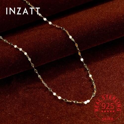 INZATT Real 925 Sterling Silver Geometric Minimalist Choker Necklace For Women Hiphop Fine Jewelry Accessories Drop Shipping