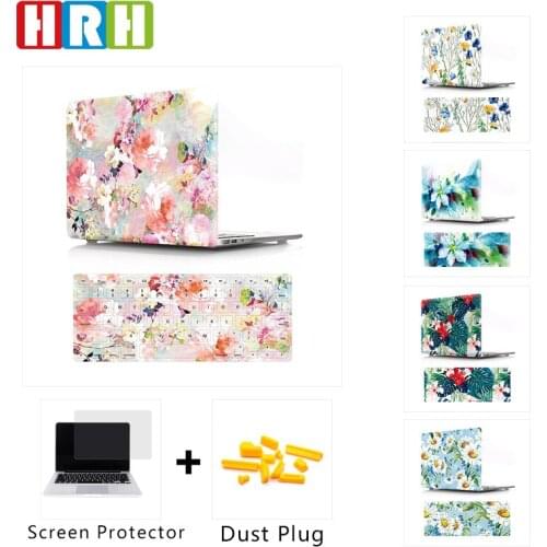 HRH Flower Protective Laptop Body Shell Hard Case Silicone Keyboard Cover for Mac Air Pro Retina 13 12 15 11Touch A2289 A2251