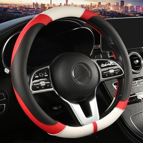D Shape Car Steering Wheel Cover Napa Leather For Nissan Qashqai J11 Nissan X-trail T32 Golf 7 Tiguan 2019 Kia Optima K5 2021