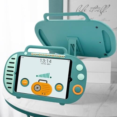 Kids Hand-hel food-grade Silicon Cartoon Cover For iPad 10.2 7th 8th 6th 9.7 2018 2017 Pro 10.5 11 Air mini Stand Tablet Case