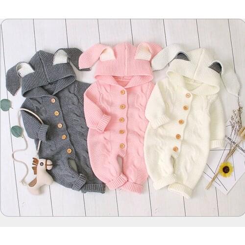 Baby Coat Newborn Clothes Autumn Cute Baby Boys Romper Jumpsuit Baby Girls Clothes Knit Overalls Kids Jacket For Infant Clothing