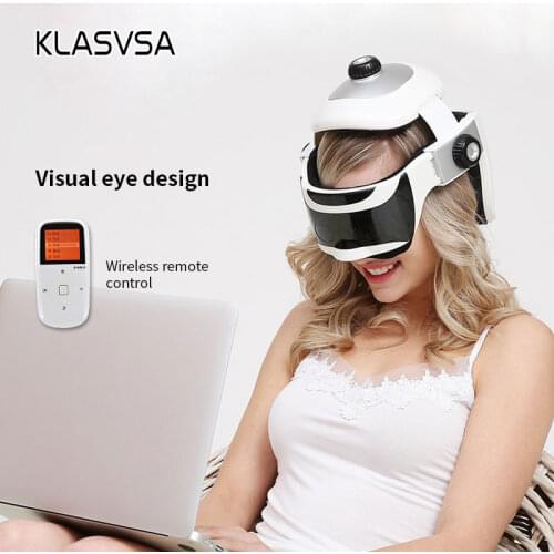 KLASVSA Electric Heating Head Massage Helmet Automatic Air Pressure Vibration Neck Massager Music Muscle Stimulator Health Care