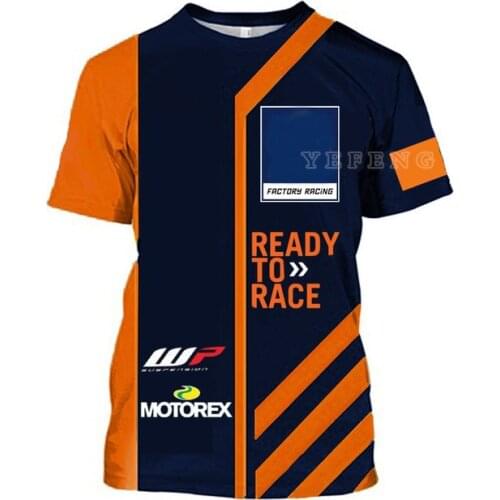 Orange T-Shirt For KTM Red Color Bull Factory Racing Team Motorcycle Motocross Riding Bike Off-road Team Breathable Jersey