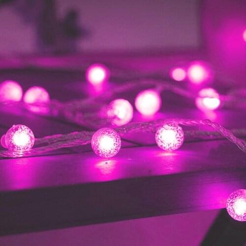 Pink Bubble Ball String Light Battery Operated 20 Led Indoor Decoration Led Lamp Romantic Pendant Decor