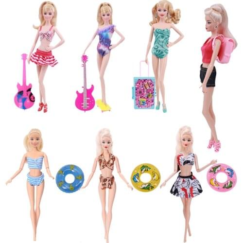 Barbies Swimsuit Swimming Ring, Toy Guitar, Backpack Suitable for Barbies Clothes Accessories Our Generation lol Doll House Sale