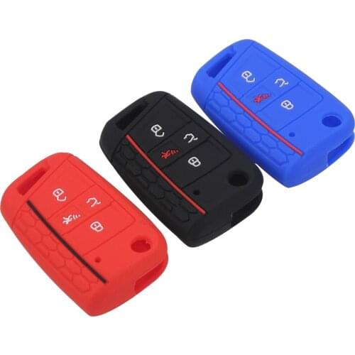 Kutery 10PCS Rubber Silicone Colorful Remote Car Key Cover Case 4BTN For Volkswagen VW Paul Mk7 Mk 7 Protection Replacement