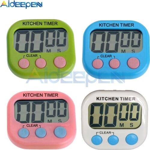 Magnetic LCD Digital Screen Kitchen Countdown Timer Alarm with Stand White Kitchen Timer Practical Cooking Timer Alarm Clock