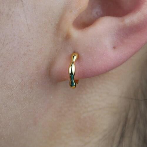 Mini half hoop earring in real 925 sterling silver simple cute tiny silver 925 earring for girl drop ship cheaper silver earring