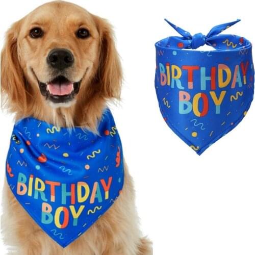 Fashion Winter Pet Bandanas Dog Birthday Gift Cotton Washable Pooch Scarf Soft Decorations Neckerchief Bibs for Medium Large Dog