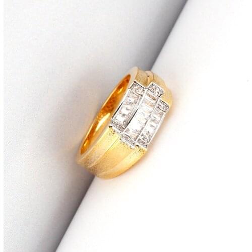 TIRIM Fashion Vintage Inlay Cluster Cubic Zirconia Rings for Men Women Jewelry Accessory Luxury Big Retro Finger Rings Gift