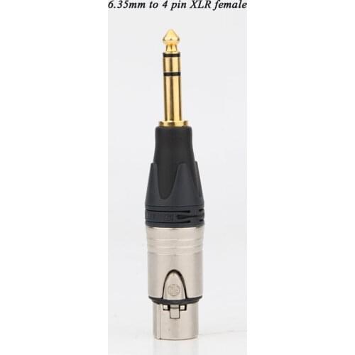 YTER HiFi 6.35mm 1/4" NEUTRIK Male to 4-Pin XLR Female Balanced Headphone TRS Audio Adapter