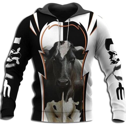 New I love cow men and women 3D full-print zipper hoodie Harajuku casual fall/winter sweatshirt fashion street hoodie