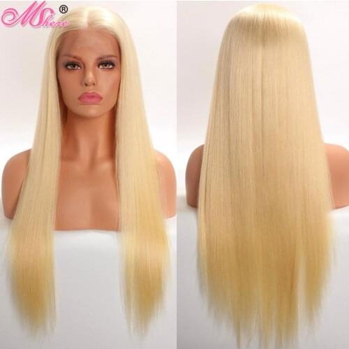 Mshere 613 Blonde Lace Front Human Hair Wigs Peruvian Straight Lace Frontal Wig Pre Plucked Honey Blonde Remy Lace Wig 150