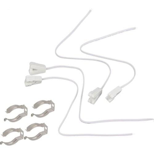 T8 Lamp Holder Socket 120cm LED Tube Base Bracket Clips Fluorescent AC100-250V 50/60Hz Pack of 4