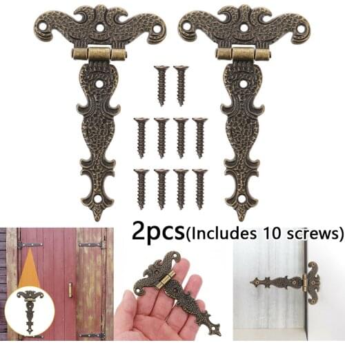 2pcs Retro Bronze Zinc Alloy Butt Hinges Antique Wooden Box Decorative Hinge Hardware Door Parts Big Deal
