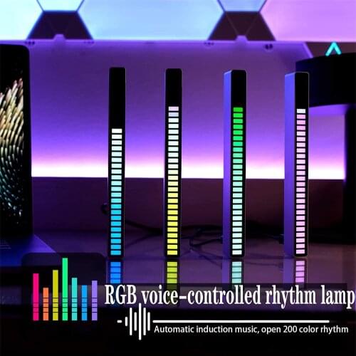 RGB Music Levels Lights LED Rhythm Night Light Voice-Activated Music Sound Colorful Atmosphere Lamp USB Rechargeable Home Decor