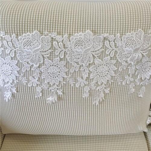 Luxury Ivory White Lace Trim Lace Fabric Wedding Dress Veil Curtain Sofa Cover Dress Handmade Diy Sewing Accessories V2781