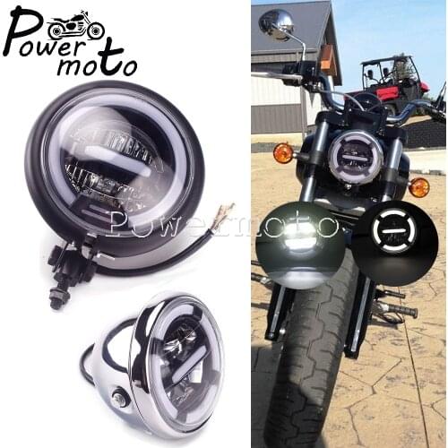 Motorcycle LED Day Running Front Light Headlamp HI/LO Beam Headlight For Honda Kawasaki Yamaha Suzuki BMW Victory Cafer Racer