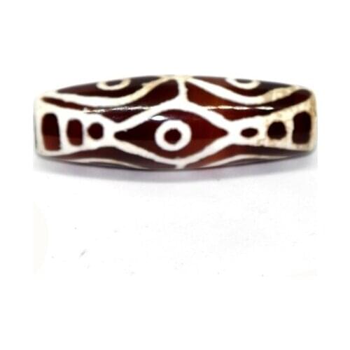 Tibetan Feng Shui DZI 40mm long red / white line agate beads dragons eye DZI men and women jewelry DIY Free Shipping