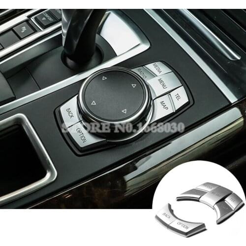Interior Multi-Media Button Trim Cover 5pcs For BMW X5 F15 2014-2018 X6 F16 2015-2018 Car accesories interior Car decoration