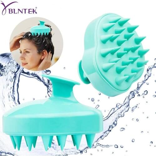 YBLNTEK Handheld Silicone Scalp Shampoo Massage Brush Washing Shower Hair Comb Mini Head Meridian Massage Comb Wide Tooth