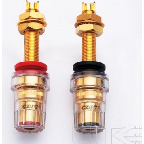 1 Pair CMC 858L Pure Copper Gold-plated Speaker Amplifier Binding Post