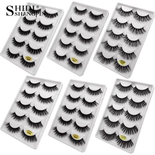 10 pairs/lot natrual 3d mink eyelashes volume makeup mink lashes eyelashes tweezers lashes kit soft faux cils fluffy maquiagem