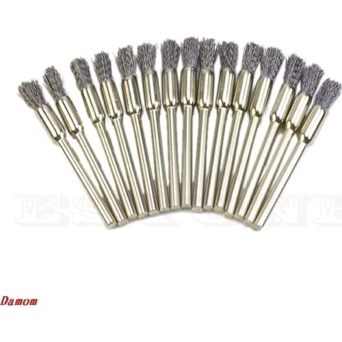 15PCS Mini Stainless Steel Wire Brushes Cup Wheel Dremel Accessories Rotary Tool APR5