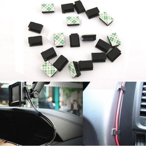 20Pcs Self-adhesive Plastic Convenient Brand New High Quality Safe Portable Car Wires Fixed Clips Data Cord Tie Cable Mount