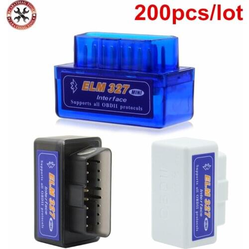 200pcs/lot 2019 Newest Super mini ELM327 OBD2 Bluetooth Auto Scanner OBDII 2 Car ELM 327 Diagnostic Tool for Android Windows