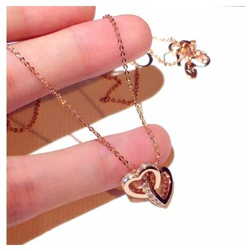 2021 Fashion Women Two Love Paired Pendants Necklace for Women Egirl Accessoires Bridesmaid Birthday Gift 2021 Trend N00429
