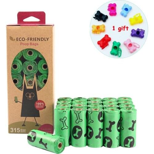 21 Rolls/Box Dog Poop Bag Degradation Disposable Garbage Bag Carton Pick Up Toilet Bags Cat Waste Bags Outdoor Clean Garbage Bag