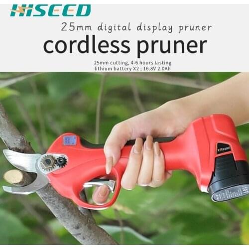 25mm cordless pruning shears LED Display pruning shears electric electric garden shears