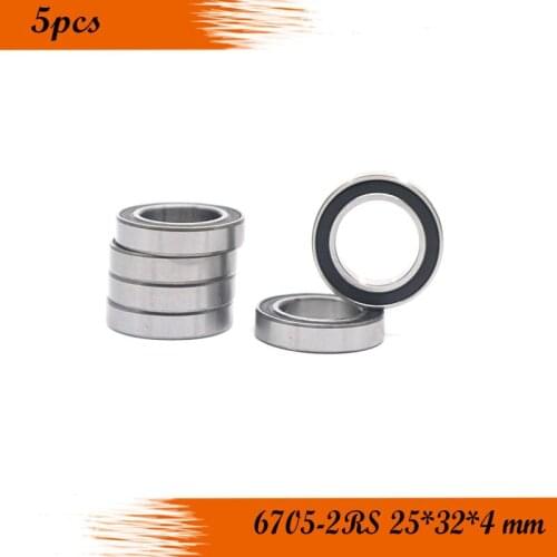 5pcs/Lot 6705-2RS 6705 RS 25x32x4mm The Rubber Sealing Cover Thin Wall Deep Groove Ball Bearing Miniature Bearing