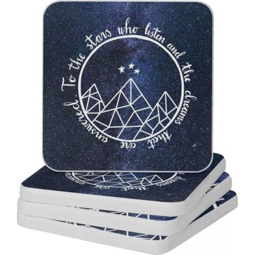 ACOTAR To The Stars Who Listen Diatomite Square Round Coaster Eco-friendly Cup Bonsai Mat Soap Toothbrush Pad 10x10cm