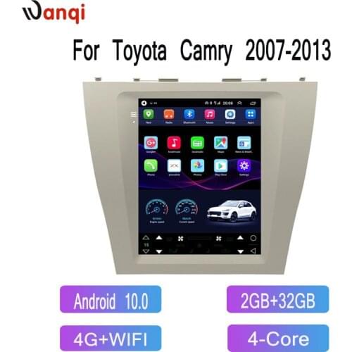Car Radio 4G WiFi 9.7inch Tesla Android10 2.5D Tempered HD Touchscreen Stereo Radio for Toyota Camry 2007-2013 SWC no dvd 1 din