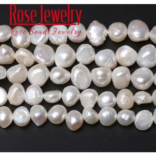 B+ Quality 100% White Real Natural Pearl Freshwater Cultured Transversely Perforated Pearl Beads 36 cm Strand For Jewelry Making