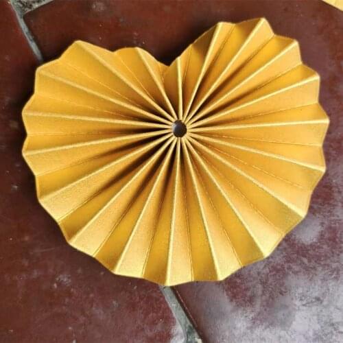 Paper fan decoration paper fan background decoration handmade origami fan finished lotus leaf flower window gift box decoration