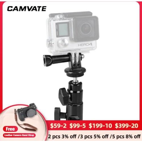 CAMVATE 1/4"-20 Ball Head Holder + Light Stand Head + GoPro Monopod Mount Adapter C2294