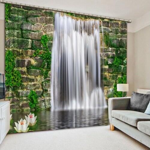 Scenery Beauty Digital Photo Printing Blackout 3D Curtains for Living Room Bedding Room Hotel waterfall curtains