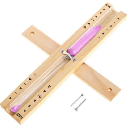 Wooden Sauna Hourglass Wall Mounted Rotating 15mins Sandglass Clock Timer 50JC