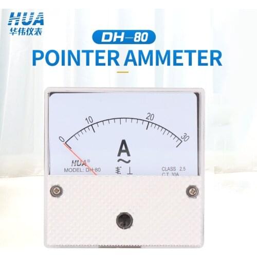 DH-80 AC Analog Ammeter 1A 2A 3A 5A 10A 15A 20A 30A 50A etc, Pointer Meter/ Current Meter