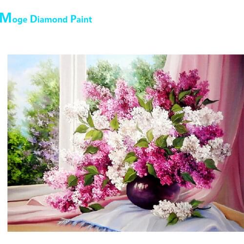 Purple Lavender Flower Vase Diamond Painting Oil Floral Round Full Drill Nouveaute DIY Mosaic Embroidery 5D Cross Stitch Gifts