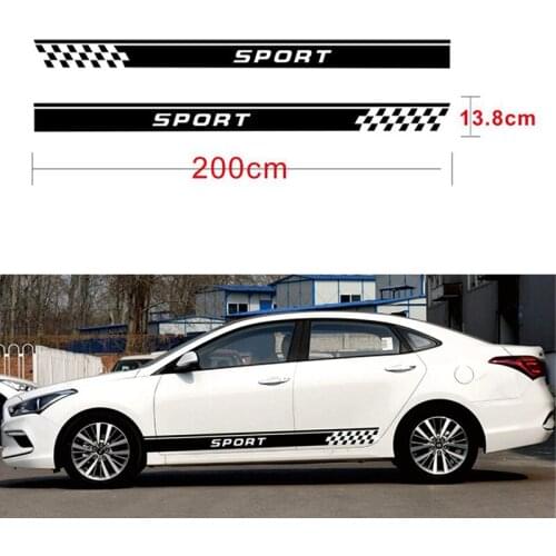 Graphic Stickers Decals Vinyl Stripe Sports Waterproof Black Car Styling Body Side Door Racing
