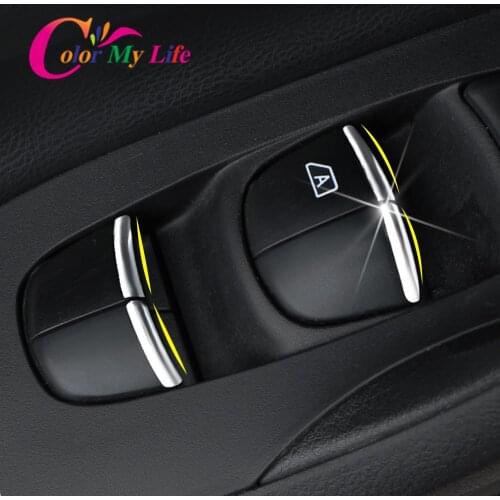 Color My Life 7Pcs/Set ABS Chrome Car Window Lifter Switch Button Cover Trim for Infiniti Esq 2014-2020 Accessories